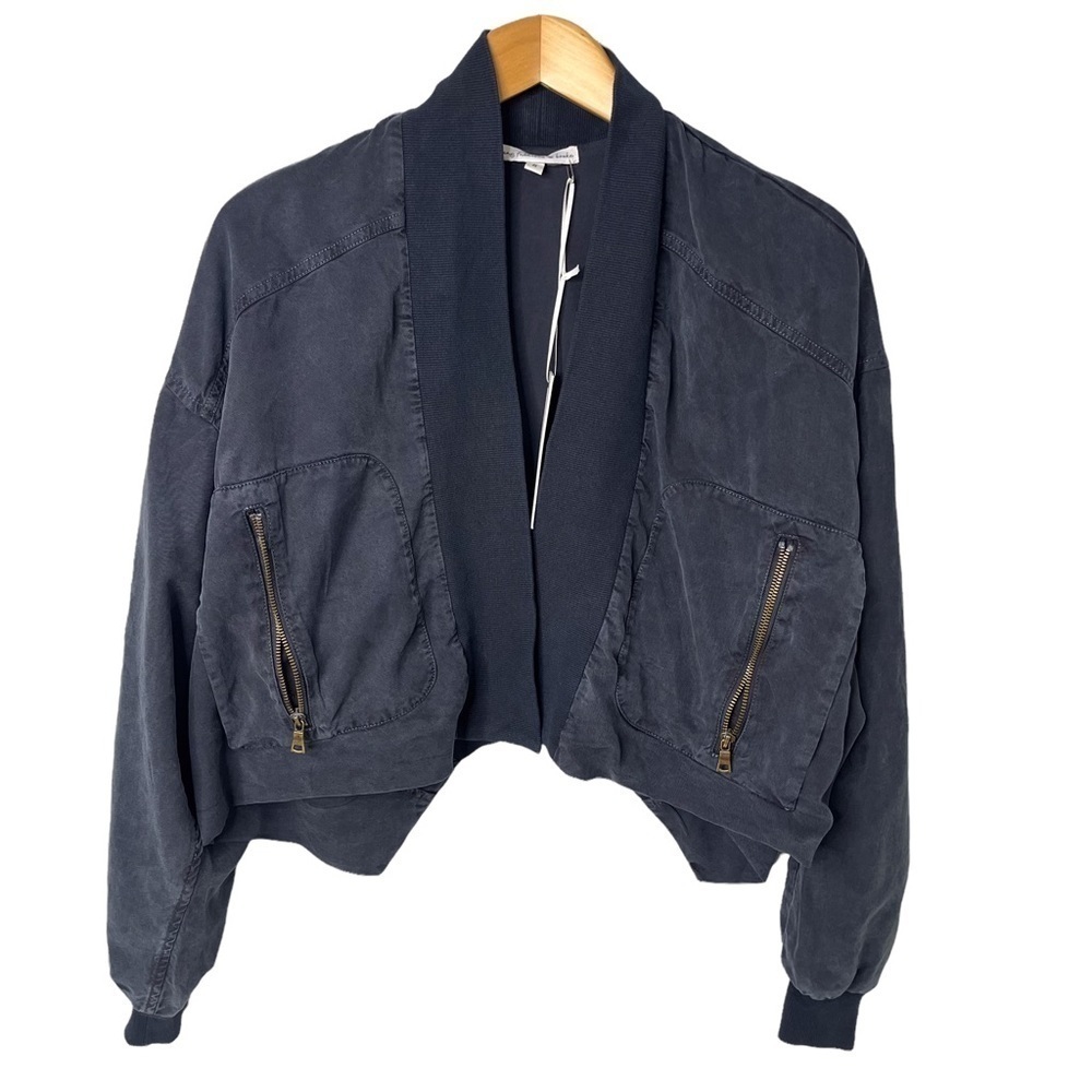 Young Fabulous and Broke Fara Cropped Convertible Jacket Blue Size Small - Picture 3 of 7